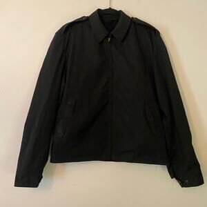 Scovill Black Military Zip-Up Jacket Utility Sea Breaker Bomber Lined Men Medium